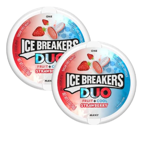 Image of Ice Breakers Duo Fruit + Cool Mints Strawberry, 2 X 36 Gm