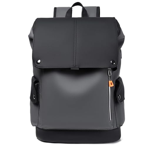 FUNSEED Sac à dos pour homme, grande capacité, imperméable, pour ordinateur portable, sac à dos à bandoulière pour le travail, les voyages d'affaires, Gris Drak, Large, Tendance
