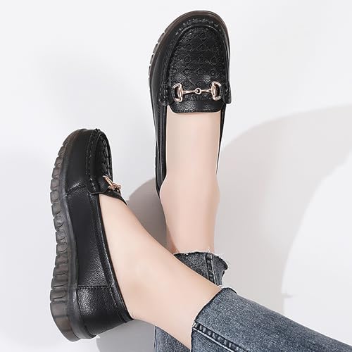 Image of Women's Business Loafers Comfortable & Lightweight Penny Shoes PU Leather Slip On Walking Shoes