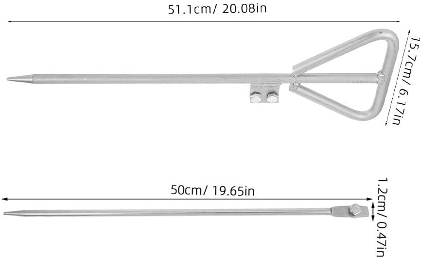 2pcs Galvanized Ground Rod Earthing Weatherproof Grounding Pin For Electric Fences Antennas Generator Earthing