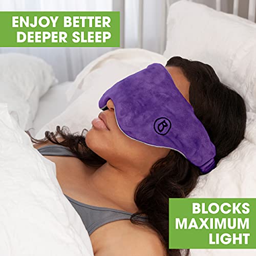 BARMY Weighted Sleep Mask for Women and Men (0.8lb/13oz) Weighted Eye Mask for Sleeping, Eye Cover Blocks Light Helps Relaxation and Night Sleep, Comfortable Blackout Sleeping Mask, Purple - Image 3