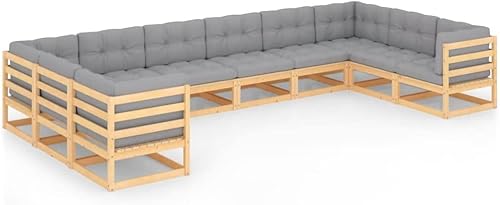 Miniatura 2 de QZZCED Juego de 10 piezas para patio con cojines, sofá al aire libre, juego de bar de patio, muebles modernos para exteriores, banco de comedor con