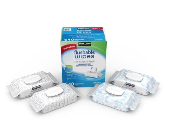 Signature Moist Flushable Wipes, Unscented, 640 Count (10 Packs of 64 Wipes)