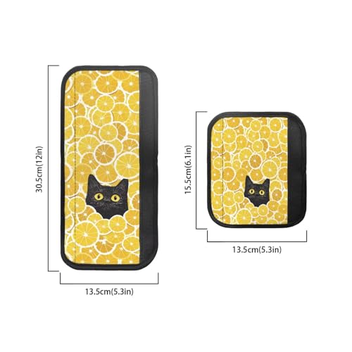 Image of Refrigerator Door Handle Covers Set of 6 Kitchen Electrical Appliance Decor Handles Keep Clean Anti-Slip Fridge Accessories Summer Home Decor, Black Cat Lemon Yellow