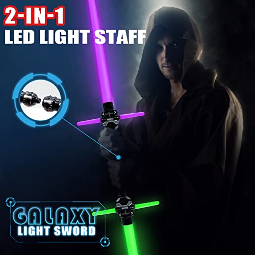 Anndofy Light Up Saber For Kid, 2-In-1 Dual Light Up Sabers With Fx Sound, Expandable Light Swords Set For Galaxy War Fighter Warriors, Halloween Dress Up Party Christmas Birthday Present #TOP7