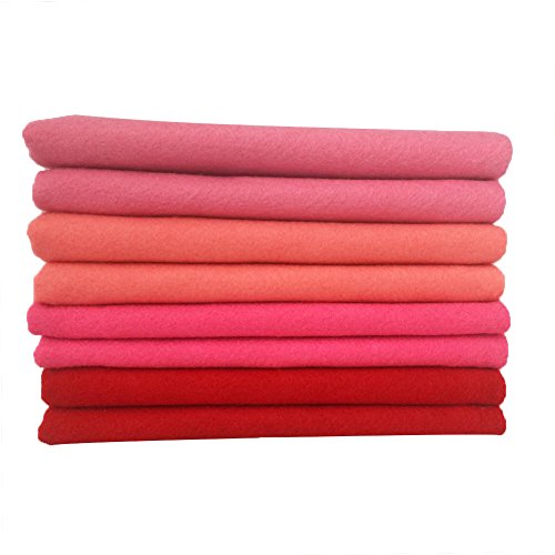 Image of 4pcs Thick 1.4mm Soft Felt Fabric Sheet Assorted Color Felt Pack DIY Craft Sewing Squares Nonwoven Patchwork (92x90cm Pink)