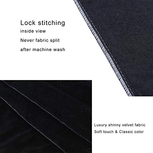 Gigizaza Black Velvet Decorative Throw Pillow Covers Cushion Cover Set Of 4 Yellow Luxury Pillow Cases For Sofa (20X20Inch(50X50Cm)-4Pcs, Black) #TOP4