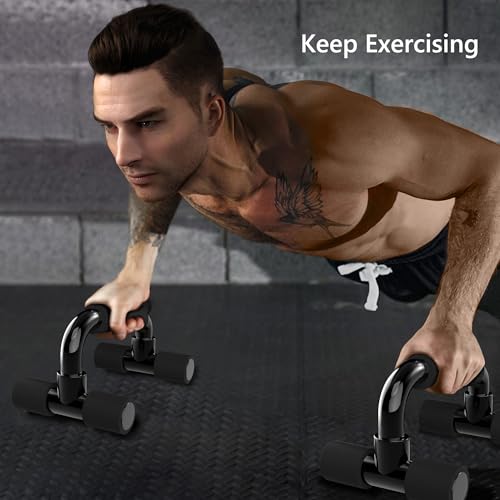 Readaeer Push Up Bars Gym Exercise Equipment Fitness 1 Pair Pushup Handles with Cushioned Foam Grip and Non-Slip Sturdy Structure Push Up Bars for Men & Women - Image 3