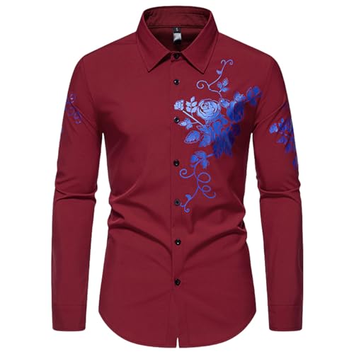 Camisa de manga larga para evitar looks aburridos con cuello triangular dorado floral