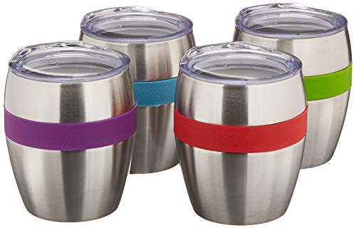 Stainless Steel Insulated Drink Cups with Lids for Kids and Adults, Set of