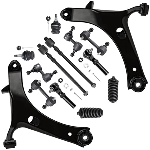 Image of Detroit Axle - 14pc Front End Suspension Kit for 2005-2009 Subaru Outback Legacy 2 Lower Control Arms 2 Lower Ball Joints 4 Front & Rear Sway Bars 4 Inner & Outer Tie Rods 2 Boots Replacement