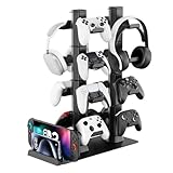 コントローラー スタンド 16個収納 PS5/PS4/Switch Pro/XBOX SERIES/XBOX ONEコントローラー対応 スマホ/Switch本体/PS Portal/ケーブル収納 卓上 ヘッドセット スタンド Switch収納 組立式 組み立て簡単 省スペース ゲーム周辺機器 収納ラック