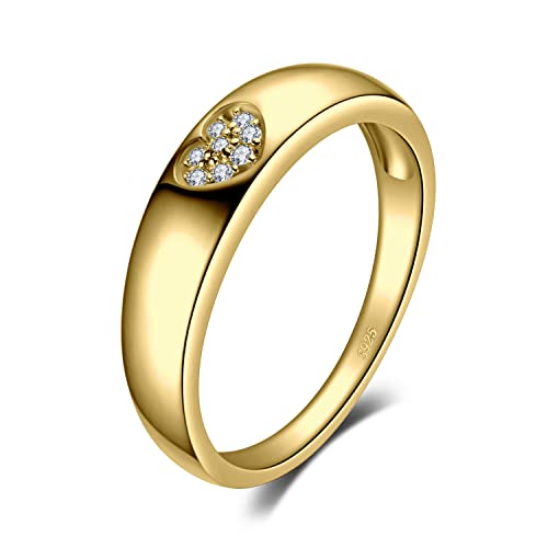 JewelryPalace Corazón Anillos Mujer Plata Oro 14k Oro Rosa, Anill...