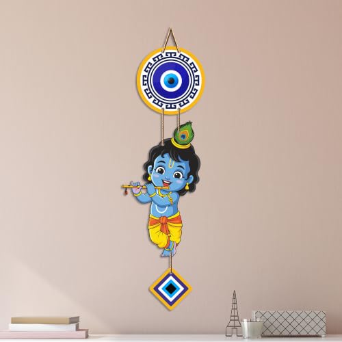Image of Artvibes Bal Krishna Evil Eye Wall Hanging for Home Entrance Decor | Nazar Battu Protection Hanging for Living Room Bedroom Temple Office | Vastu Positive Energy Decorative Gift (WH 8570N)