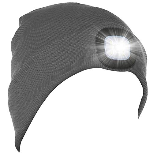Tutuko Unisex LED Lighted Beanie Cap for Kids, USB Rechargeable Hands Free 4