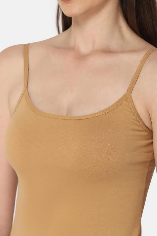 Image of INTIMACY LINGERIE Women's Cotton Lycra Stretch Camisole /Spaghetti with Adjustable Straps Combo Pack