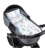 Babylux 2 TLG. Set Bezug für Kinderwagen Stubenwagen oder Wiege Garnitur Bettwäsche Kissen Decke 60 x 78 cm (122. Igel&RehBFF)