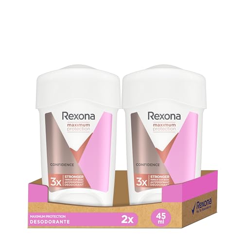 Rexona Women Maximum Protection Anti Transpirant Deo Creme Confidence Deodorant mit 96 Stunden Schutz gegen starkes Schwitzen und Geruch mit 3x Schutz bei Stress, Hitze & Bewegung 45 ml