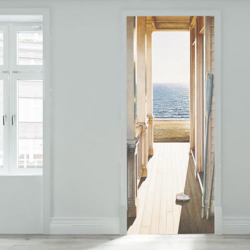Chambre à coucher transformée grâce à l'autocollant 3D porte - 3