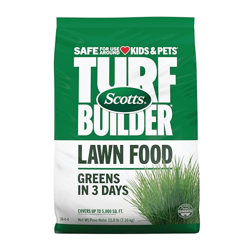 Scotts Turf Builder Lawn Food 15.8 lbs. - 38-0-4 Granular Fertilizer for All Grass Types, Covers up...