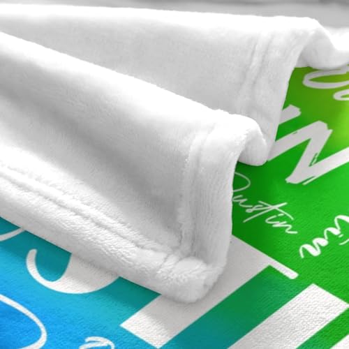 Name Blanket Personalized Name Blanket Customized Blanket with Name Text for Adult Kid Birthday Christmas Mothers Fathers Valentines Day Gift