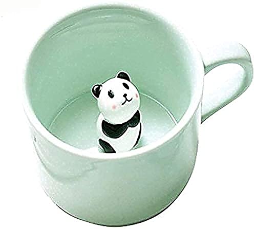 BigNoseDeer Panda 3D Animal Cup Coffee Mug Comes with a cute Panda Inside Creative Morning Mug Animal Cup for Hot and Cold Tea Milk Coffee Perfect for Kids Decorations Best Office Cup 8 Ounce (Panda)