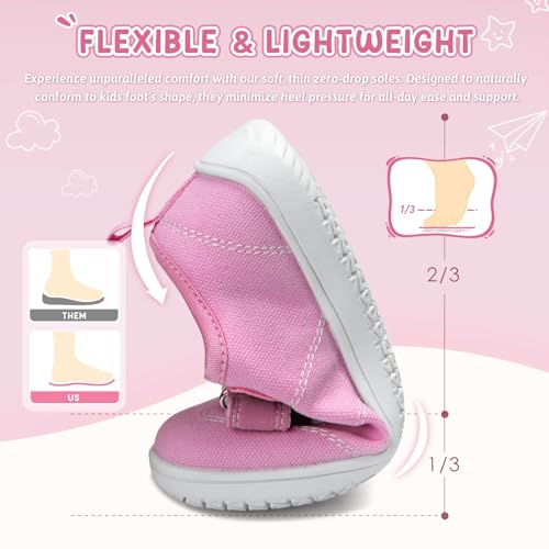 Kids Wide Toe Box Barefoot Shoes Breathable Comfy Summer Canvas Sneakers | Toddler Boys/Girls Zero Drop Minimalist Outdoor Activities Walking Running Shoe4