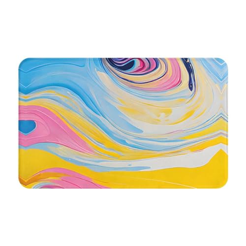 Colorful Tie Dye Print Living Room Bathroom Kitchen Anti Slip and Absorbent Carpet, Indoor Entrance Door Muddy Floor Mat, Ultra Soft Washable Carpet 21x31.5 Inches