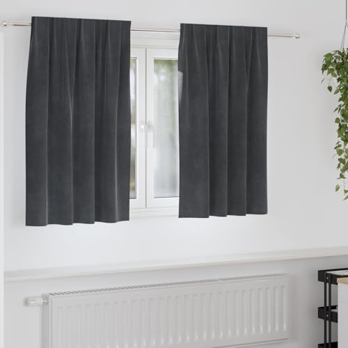 Tonture Cortinas opacas de terciopelo gris claro, 2 unidades, 140 x 140 cm, con trabillas, opacas, térmicas, protección contra el frío, adecuadas para salón, dormitorio, habitación infantil