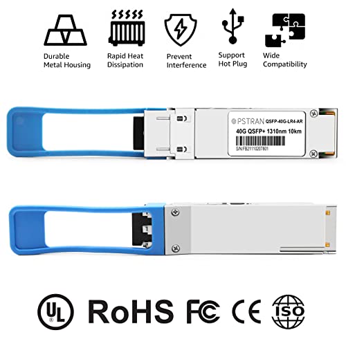 Image of 40GBASE-LR4 QSFP+ Optical Transceiver Module Compatible with Palo Alto Networks PAN-40G-QSFP-LR4 40G QSFP+ LR4 1310nm 10km DDM Duplex LC SMF