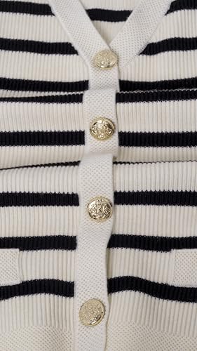 Image of Kedera Women's Sleeveless Knit Striped Sweater Vest Tank Tops Summer Slim V Neck Trendy Pullover, Large
