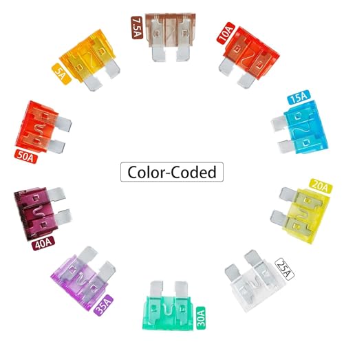 Kit de 100 fusibles para automóvil, fusibles tipo cuchilla para reemplazo en auto, RV, camión, motocicleta y bote miniatura 3
