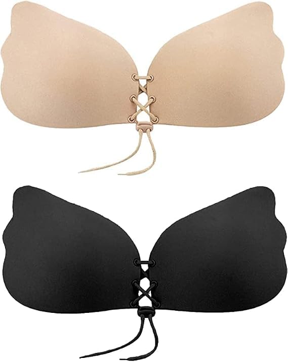 Women's Self-Adhesive Invisible Bra | Strapless Backless Breast Lift Bra | Reusable Sticky Push-Up Bra for Dresses, Tops & Gowns Multicolor-picture-24