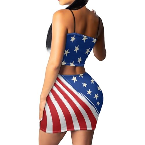 Image of 2025 Sexy Spaghetti Strap Crop Tops and Bodycon Skirt Casual 2 Piece Set S-4XL