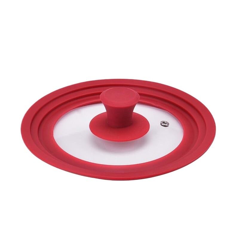 Tapa Sarten,Tapaderas para Sartenes Tapas universales de vidrio for ollas con borde de silicona (16-28 cm), resistentes a la vista, al calor y a prueba de derrames, aptas for sartenes y todo tipo de u