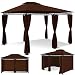 Produktbild KESSER® - Pavillon 3x4m inkl. Seitenwände mit Reißverschlüsse, Eckig Festzelt Partyzelt Gartenlaube Gartenzelt Luxus Gartenpavillon UV-Schutz 50+, Braun