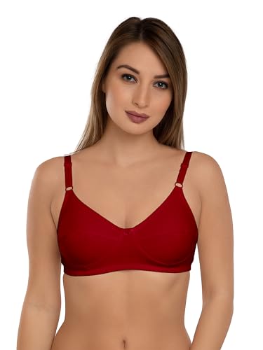 Image of Daisy DEE Women's Cotton Seamed Non-Wired Regular Straps Full Coverage Non-Padded Bra - NSHTL