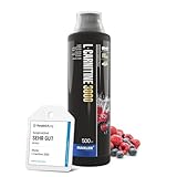 Maxler L-Carnitine 3000 - Blaubeere-Himbeere - 500ml - Hochdosiertes L Carnitin Liquid - Vegane Nahrungsergänzuing - 3000mg Wirksotff pro Portion - 20 Portionen - Inklusive Messbecher