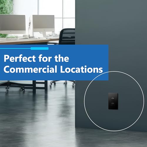 Image of LIDER Screwless Metal-Surface Wall Plate, Decorator Switch Cover, Temperature and Impact Resistant, Modern Decoration Upgrade, Mid-Size 1-Gang 4.88 inch x 3.11 inch, UL Listed, Stainless Steel, Brushed Black