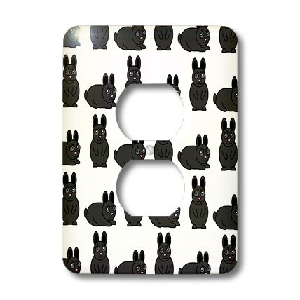 Cache pour prise lapin grincheux noir 3dRose lsp_25326_6 déco murale - 3