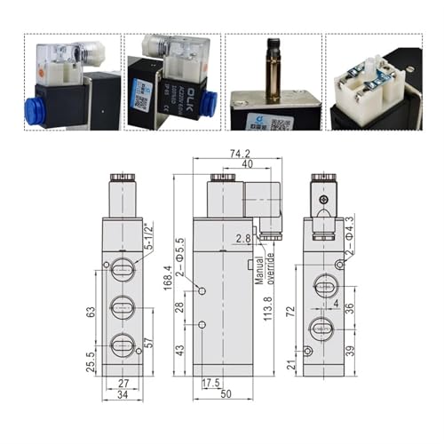 Électrovanne 4V410-15 5/2 DC24V pour commande air-gaz unitaire