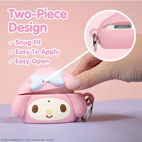 Image of iFace x Hello Kitty and Friends Case [ Compatible with AirPods Pro 2 ][Steamed Bun Series] Silicone Protective Cover [Carabiner Clip Included] [Wireless Charging Compatible] - My Melody