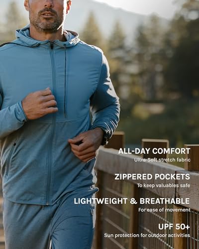 INTO THE AM Daybreak Performance Lightweight Windbreaker Jacket for Men S-4XL Athletic Workout Hoodie for Running Hiking Gym4