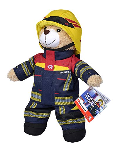 Simba 108101001 - Feuerwehr Plüschbär Rosenbauer, kuschelweich, 30cm, im Feuerwehranzug, für Kinder ab den ersten Lebensmonaten geeignet