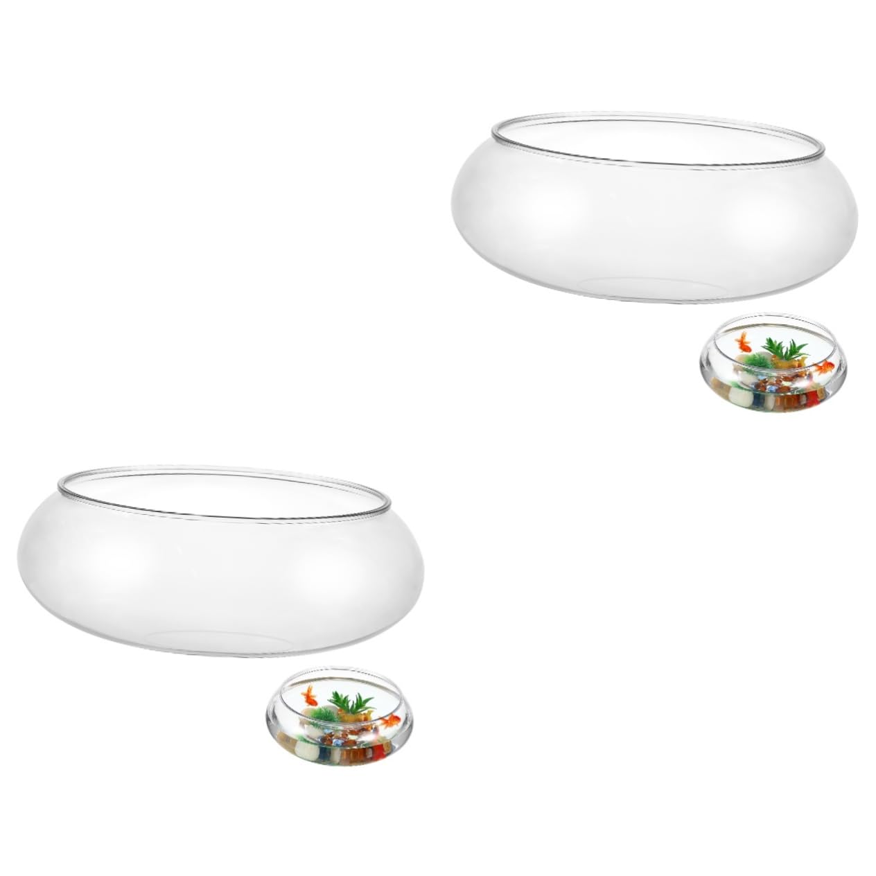 YARNOW 2 Uds Acuario Pecera Redonda Betta Pecera De Plástico Pecera para Escritorio