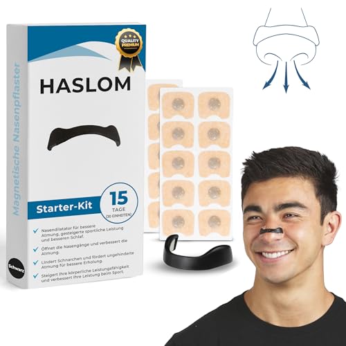 Magnetische nasenpflaster - Hilft besser zu atmen & erhöht die sauerstoffzufuhr – Ideal für sport, besseren schlaf & zur reduzierung von schnarchen – Starter-Kit (15 Tage)
