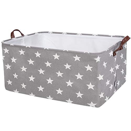 DOKEHOM 22-Inches Grand Organiser Paniers pour Vêtements Stockage, Paniers à Linge, Pliable Sac à Linge, Pliage Grande Capacité Corbeilles à Linge (Gris Star, XL) Cover