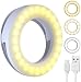 Produktbild Selfie Licht, Ringlicht Handy, 2020 Upgrade 40 LED Ringleuchte mit 3 Stuff Helligkeit, USB Wiederaufladbar Selfie Ring Licht, für Alle Handy/Tablet und Fotos (Weiß)