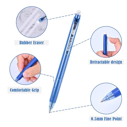 BAYTORY 16 bolígrafos gel borrables 0.5 mm azul miniatura 7