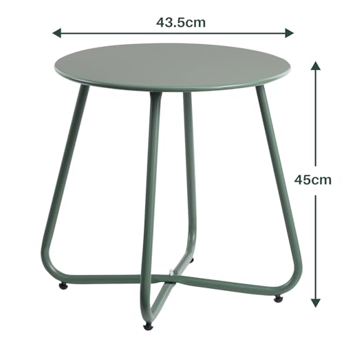 Table balcon ronde vert HollyHOME petite table exterieur de jardin patio
